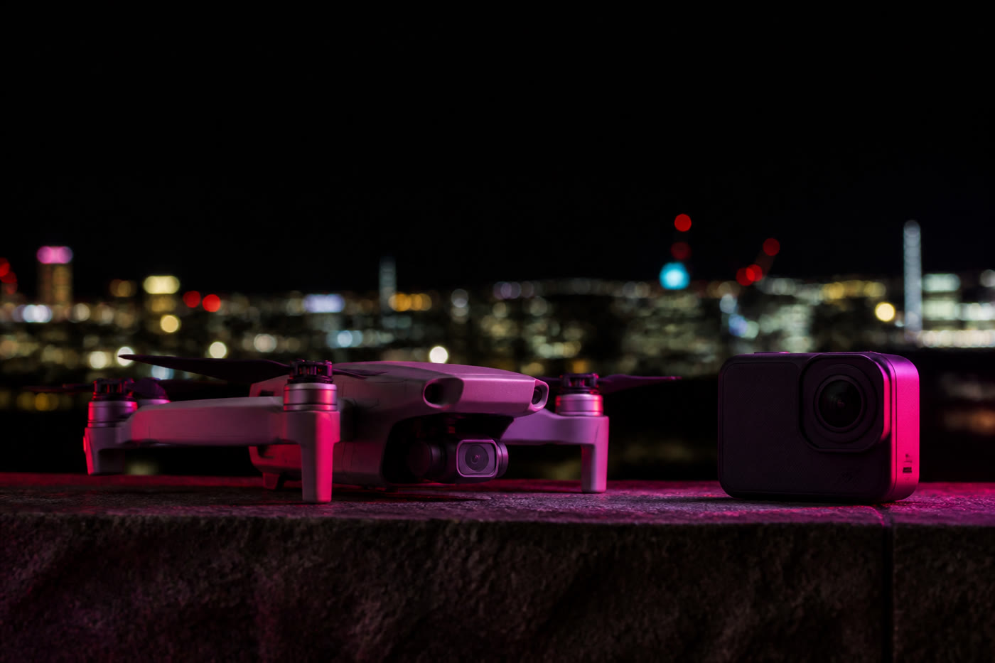 Mini drone and action camera